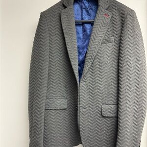 Gray Textured Men's Blazer